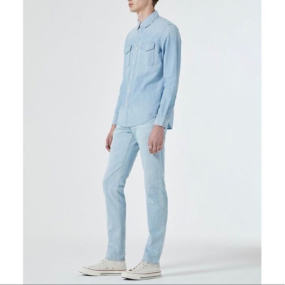 Revolve Adriano Goldschmied AG BENNING Denim Chambray SHIRT in Roadstead - Picture 3 of 14